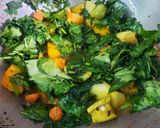 A picture of step 2 of Water Spinach or Kalmi Saag Chorchori.