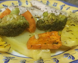 Foto del paso 2 de la receta: Patatas con boniato y brócoli microondas