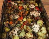 A picture of step 4 of Chop & chuck chicken & chorizo traybake.