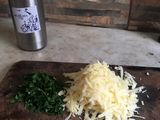 Pizza de pescado con ensalada de papas ❣️