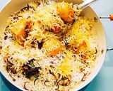 A picture of step 9 of Achari Egg Biryani.