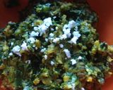 मुळ्याच्या पानांचा झुणका (zhunka recipe in marathi) रेसिपी स्टेप 3 फोटो 