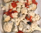A picture of step 2 of Harissa cod with spiced cauliflower and salsa.