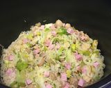 Une image de l'étape 1 de Risotto de jambon aux poireaux et champignons de Paris (Cookéo).