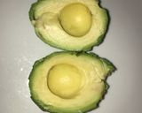 A picture of step 1 of Avocado salad with seeds.