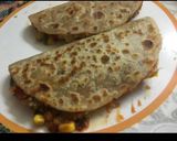 A picture of step 4 of Left over Roti pizza.