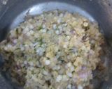A picture of step 2 of Sabudana vada donut with sweet curd and mint chutney.