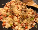 A picture of step 3 of Omerice (Egg over Rice).