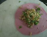 A picture of step 5 of Soya granules stuffing Beetroot Momos.