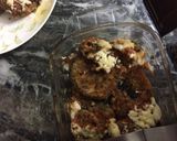 A picture of step 1 of Egg plant in tomato, basil gravy.