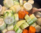 A picture of step 4 of Vegetable Cream Soup and Vegetable Broth in One Recipe.