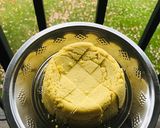 A picture of step 8 of Ghee Mysore pak.
