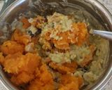 A picture of step 5 of My Chic pea, and black bean Stuffed Sweet Potato. 😁.