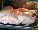 A picture of step 13 of Roast turkey with sweet chestnut, cranberry and port stuffing.