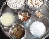 A picture of step 1 of Puffed Rajgara shira.