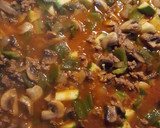 Foto del paso 15 de la receta: Carne molida con chiles poblanos, hongos y calabacita