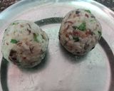 A picture of step 3 of Rice &Bean aranchini balls.