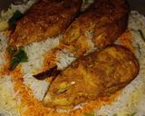 A picture of step 4 of Fish biryani.