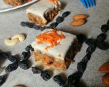 A picture of step 7 of Vegan Carrot cake with Cashew cream frosting.