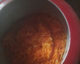 A picture of step 1 of Gajar ka halwa sushi roll with rabri cream cheese filling.