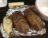 A picture of step 6 of Leftover meatloaf and baked potato.