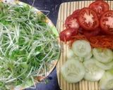Hình bước làm 1 của món Salad Eat clean rau mầm