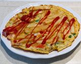 A picture of step 5 of Omelette (chips-egg omelette).