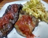 Foto del paso 8 de la receta: Entraña y Carré con salsa de cerezas y ajo y ensalada de repollo