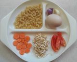 Foto langkah ke 2 dari resep Mpasi 4⭐ 8M+ Makaroni kukus 🥚🥕🍅🧀🍾.