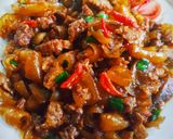 Foto langkah ke 5 dari resep Oseng Kikil Tempe Pedas Manis Gurih.