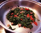 Foto del paso 3 de la receta Espinacas con jamón, lentejas y huevo a la plancha