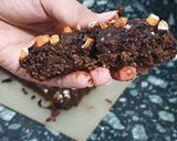 A picture of step 5 of Mocha banana cubes. (Brownie).