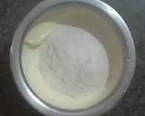 A picture of step 3 of Ghevar with rabri.