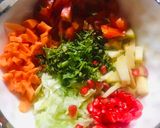 A picture of step 1 of Pomegranate veggie Salad.