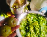A picture of step 1 of Amla chutney 😋 gooseberry spicy coriander chutney 😋.