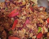 A picture of step 6 of Bread Upma with beetroot & sesame seeds.