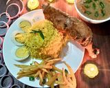 A picture of step 12 of Badami steam tikka with spicy rice.
