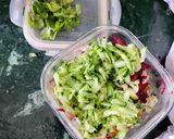 A picture of step 1 of Curd Veggie Salad.