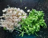 A picture of step 2 of Lasuni methi or Garlic methi.
