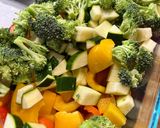 A picture of step 1 of Warm Salad with Baked Veggies and Goat Cheese.