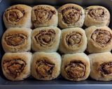 Foto langkah ke 7 dari resep Chocolate Hazelnut Wholemeal Roll Bread (Autolisis, Tanpa telur).