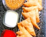 A picture of step 1 of Samosa chat.