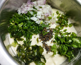 A picture of step 1 of Spiced Urad Moong Dal Vada with Spring Onion.