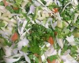A picture of step 1 of Mix veg pakoras 🥔🥕🥬🌶🍅.