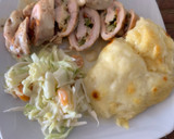 Foto del paso 4 de la receta: Pechuga rellena gratinada puré de papa y ensaladita de frutas