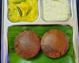 A picture of step 5 of Manipuri Chak hao tal / black rice poori.