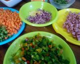 A picture of step 2 of Orange fried rice.