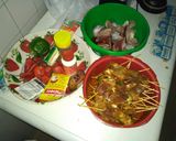 A picture of step 1 of Coconut rice and pepper gizzard.