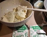 A picture of step 1 of Dave's cheeseball.