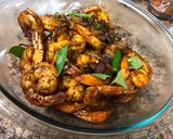 A picture of step 3 of Prawn Roast / Shrimp Fry / Stir Fried Masala Coated Prawns (Kerala Style).